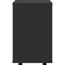 vidaXL Armario con ruedas madera contrachapada 46x36x59 cm Negro New