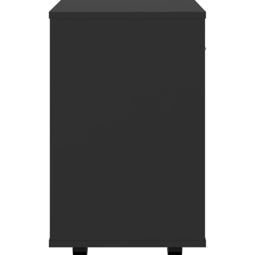 vidaXL Armario con ruedas madera contrachapada 46x36x59 cm Negro New