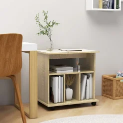 vidaXL Armarios Y Almacenamiento-Armario con ruedas madera contrachapada 60x45x60cm