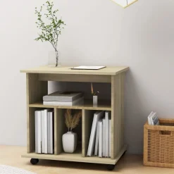 vidaXL Armarios Y Almacenamiento-Armario con ruedas madera contrachapada 60x45x60cm