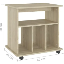 vidaXL Armarios Y Almacenamiento-Armario con ruedas madera contrachapada 60x45x60cm