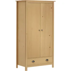 vidaXL Armarios Y Almacenamiento-Armario de 2 puertas Hill madera maciza pino 89x50x170cm