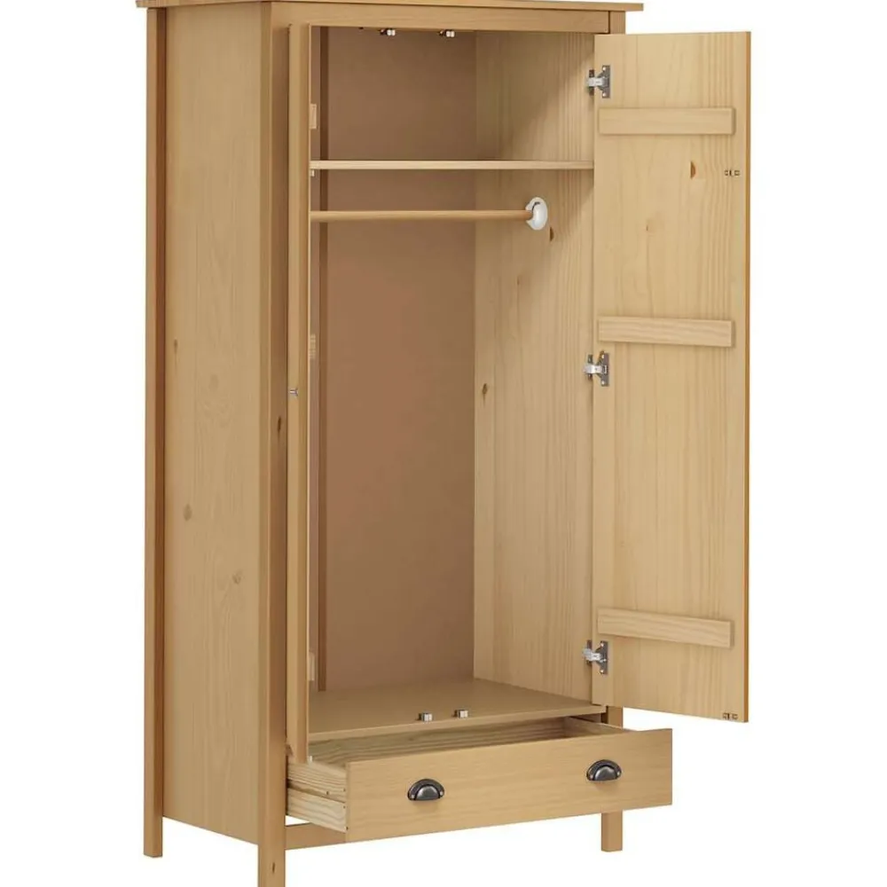 vidaXL Armarios Y Almacenamiento-Armario de 2 puertas Hill madera maciza pino 89x50x170cm