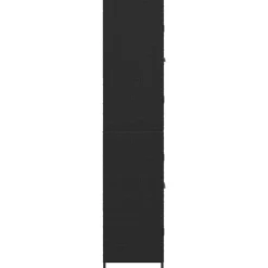vidaXL Armario de almacenaje de jardín ratán PE 59x40x180 cm Negro Discount