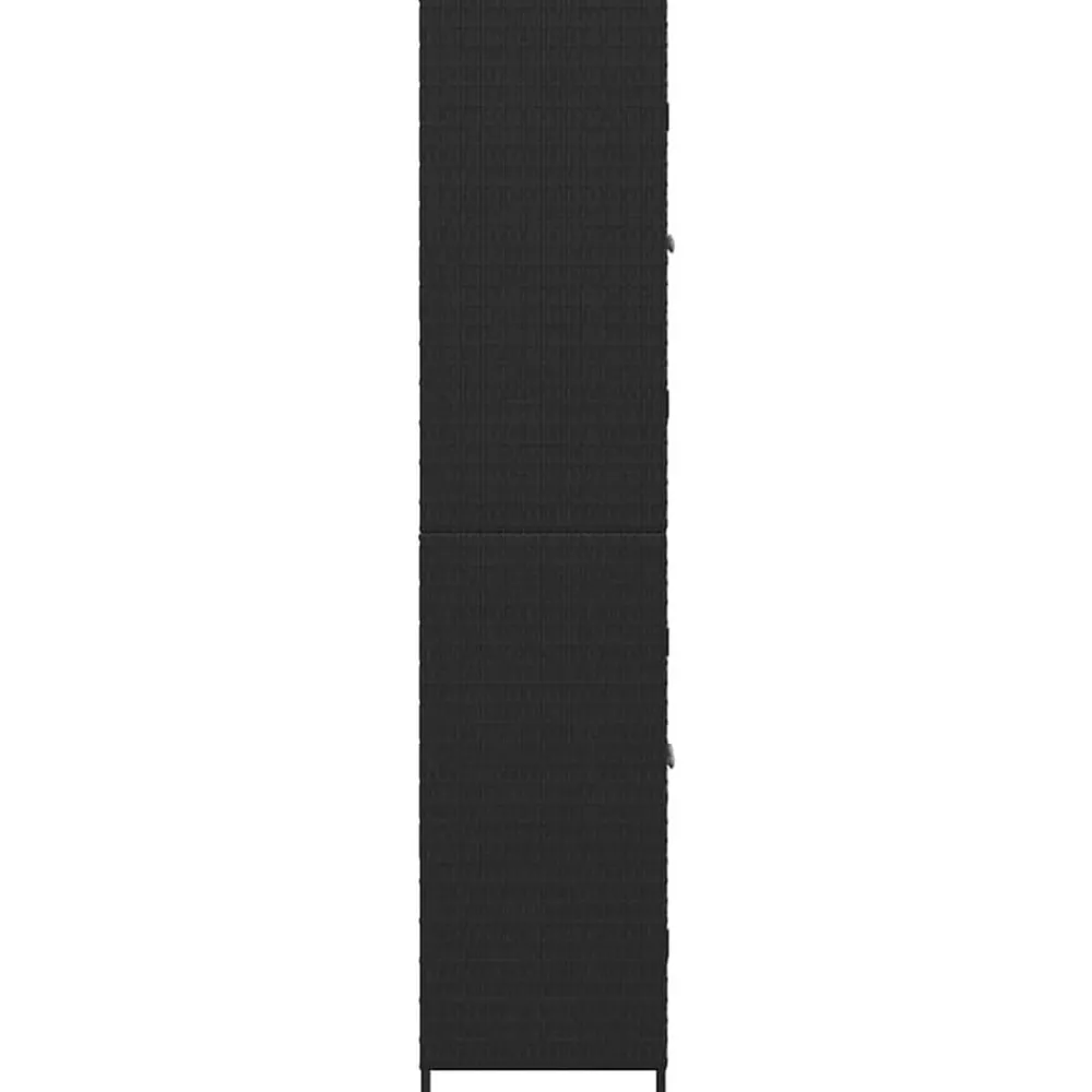 vidaXL Armario de almacenaje de jardín ratán PE 59x40x180 cm Negro Discount