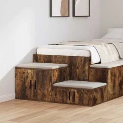 vidaXL Armario de almacenamiento 2 pcs 127 x 41 x 40 cm Roble ahumado Outlet