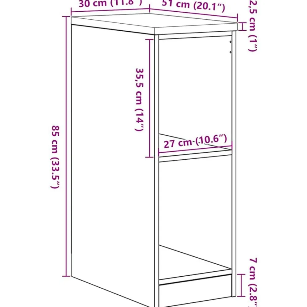 vidaXL Almacenamiento Industrial-Armario de almacenamiento para garaje 30x51x85 cm