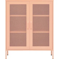 vidaXL Armario de almacenamiento acero 80x35x101,5 cm Rosa Online