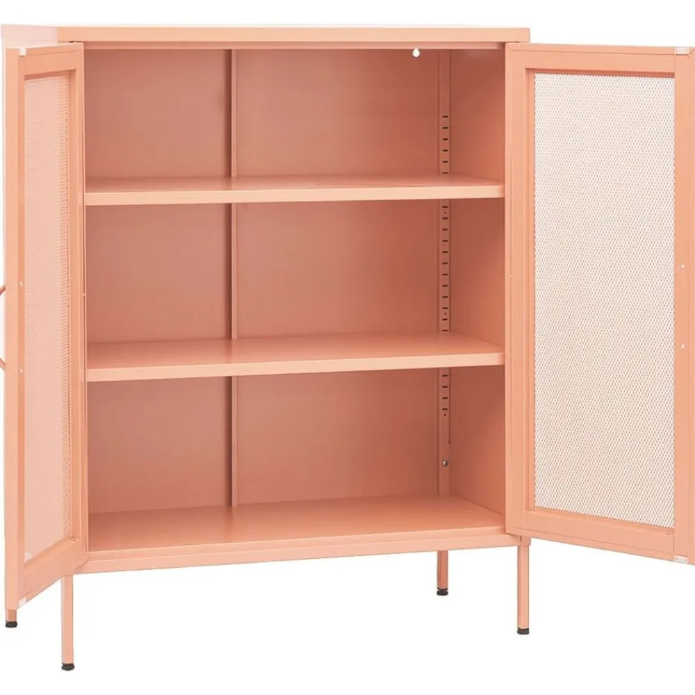 vidaXL Armario de almacenamiento acero 80x35x101,5 cm Rosa Online