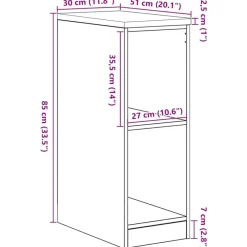 vidaXL Almacenamiento Industrial-Armario de almacenamiento para garaje 30x51x85 cm