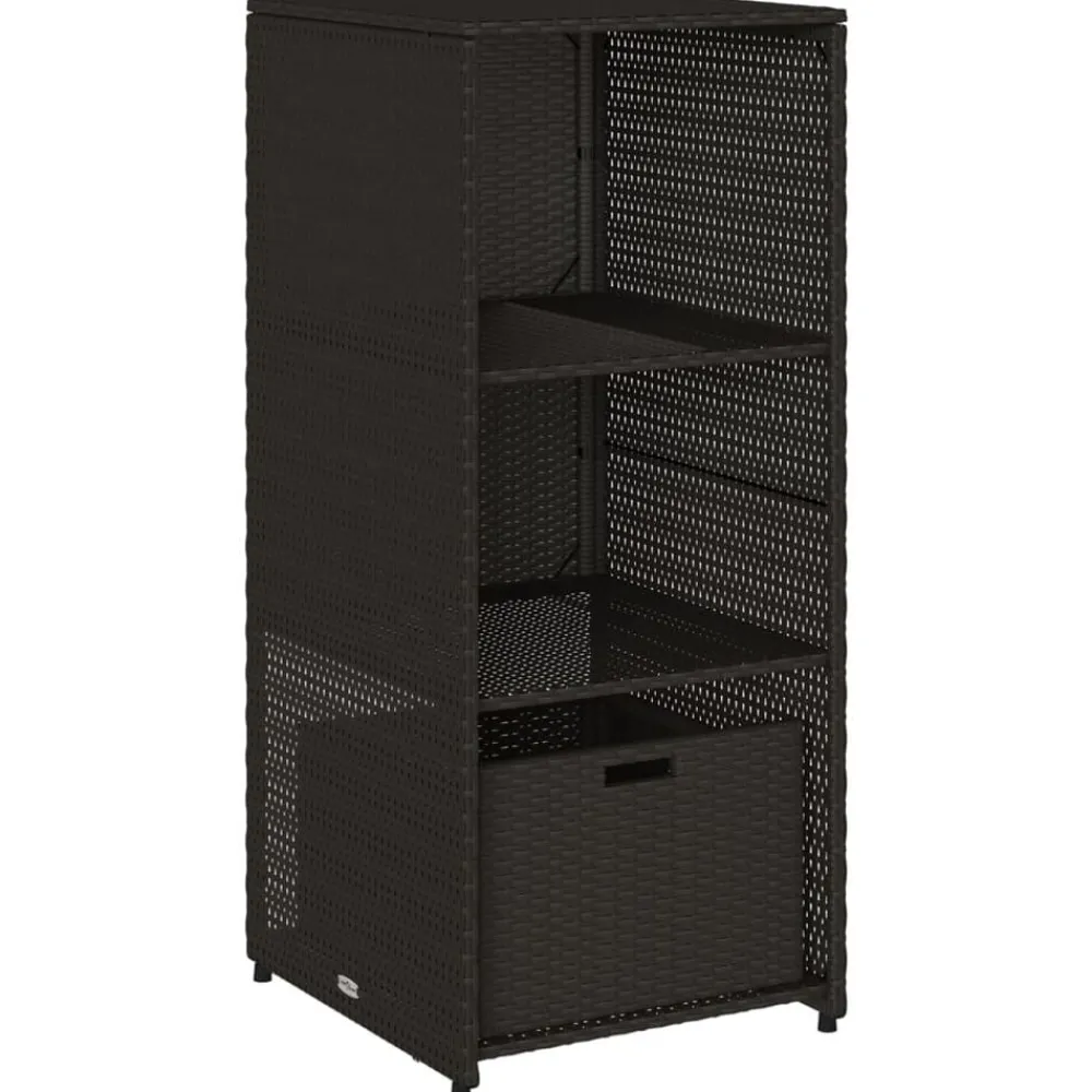 vidaXL Muebles De Jardín-Armario de almacenaje de jardín ratán PE 50x55x115 cm
