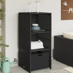 vidaXL Muebles De Jardín-Armario de almacenaje de jardín ratán PE 50x55x115 cm