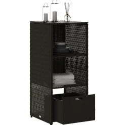 vidaXL Muebles De Jardín-Armario de almacenaje de jardín ratán PE 50x55x115 cm