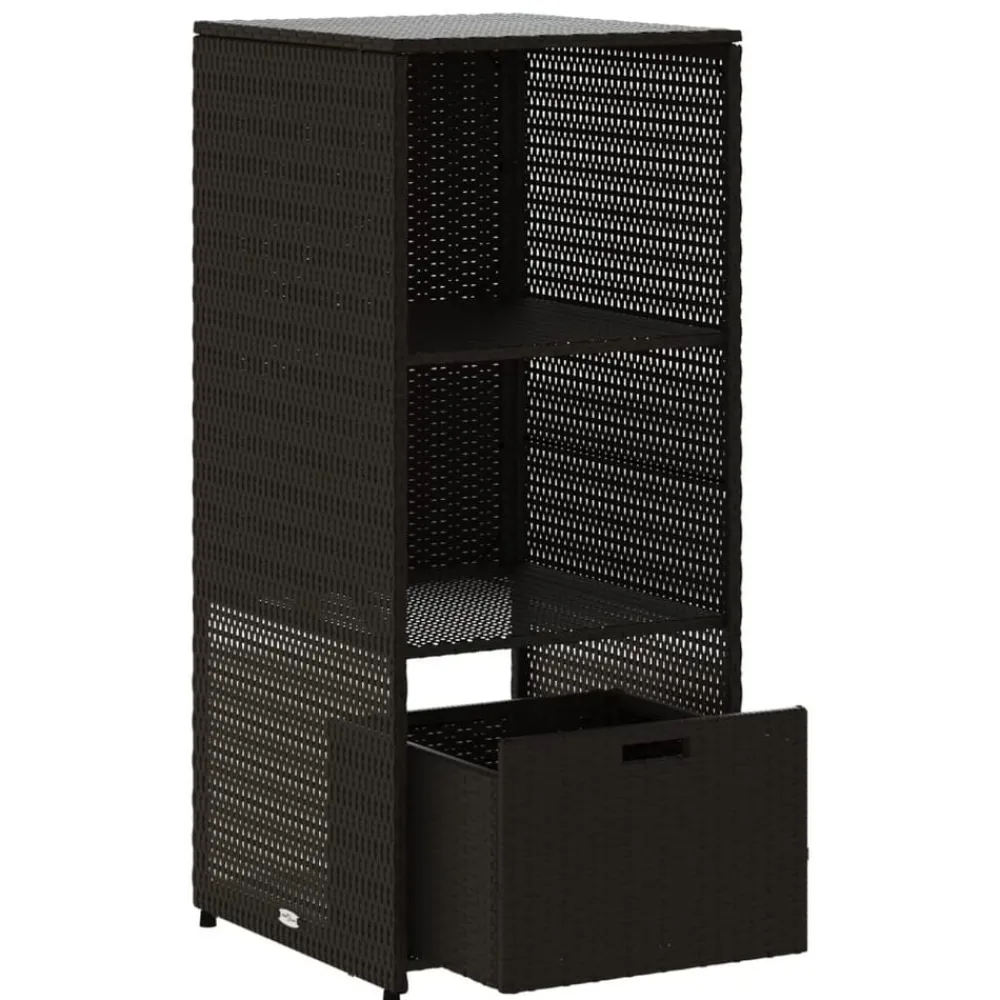 vidaXL Muebles De Jardín-Armario de almacenaje de jardín ratán PE 50x55x115 cm