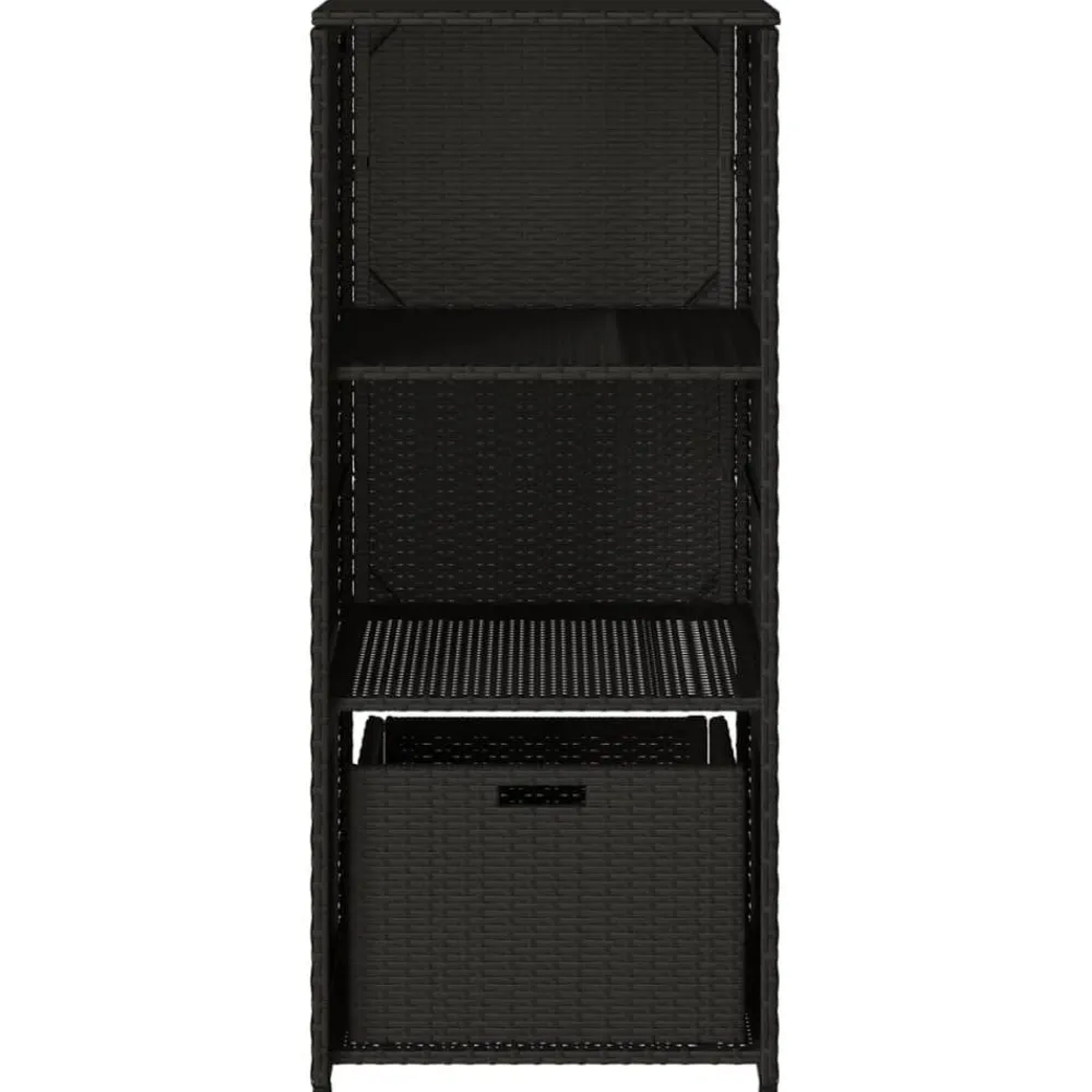 vidaXL Muebles De Jardín-Armario de almacenaje de jardín ratán PE 50x55x115 cm