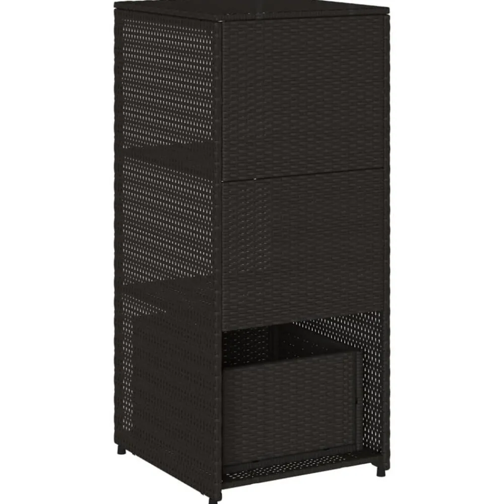 vidaXL Muebles De Jardín-Armario de almacenaje de jardín ratán PE 50x55x115 cm