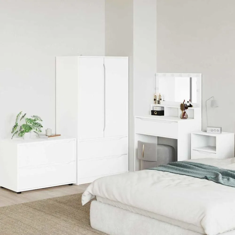 vidaXL Armario de almacenamiento 80 x 48 x 57 cm Madera contrachapada White Clearance