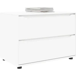 vidaXL Armario de almacenamiento 80 x 48 x 57 cm Madera contrachapada White Clearance