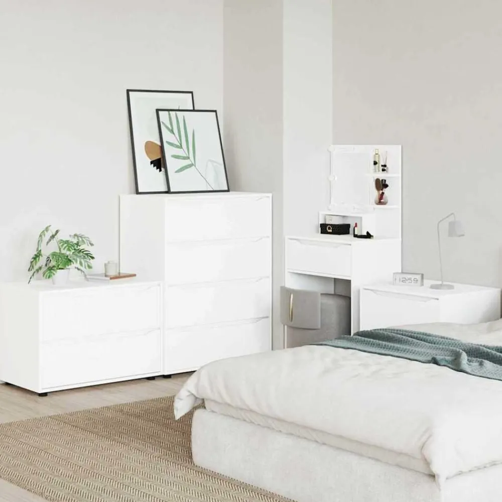 vidaXL Armario de almacenamiento 80 x 48 x 57 cm Madera contrachapada White Clearance