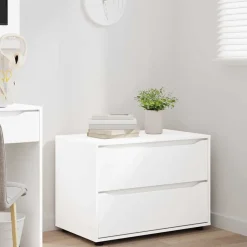 vidaXL Armario de almacenamiento 80 x 48 x 57 cm Madera contrachapada White Clearance