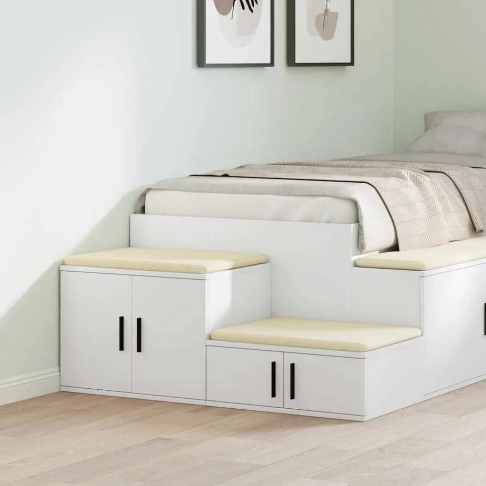 vidaXL Armario de almacenamiento 2 pcs 127 x 41 x 40 cm White Outlet