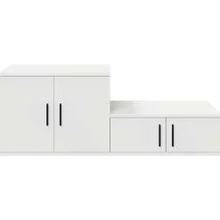 vidaXL Armario de almacenamiento 2 pcs 127 x 41 x 40 cm White Outlet