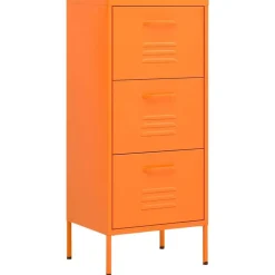 vidaXL Armario de almacenamiento acero 42,5x35x101,5 cm Naranja New