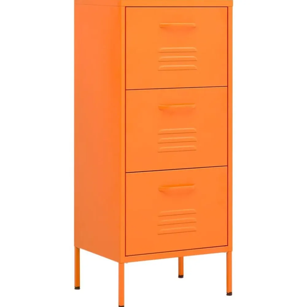 vidaXL Armario de almacenamiento acero 42,5x35x101,5 cm Naranja New