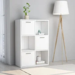 vidaXL Armario de almacenamiento madera contrachapada 60x29,5x90 cm Blanco New