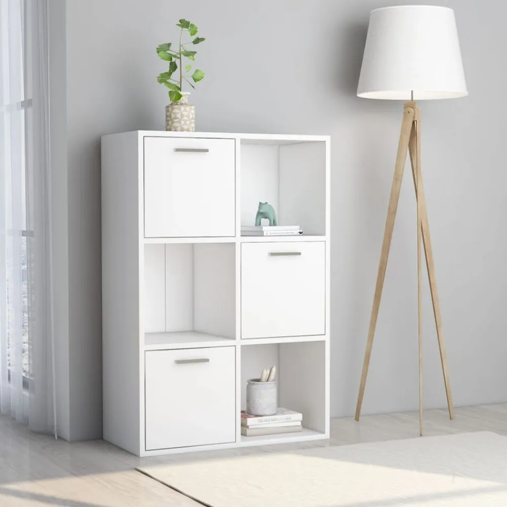 vidaXL Armario de almacenamiento madera contrachapada 60x29,5x90 cm Blanco New