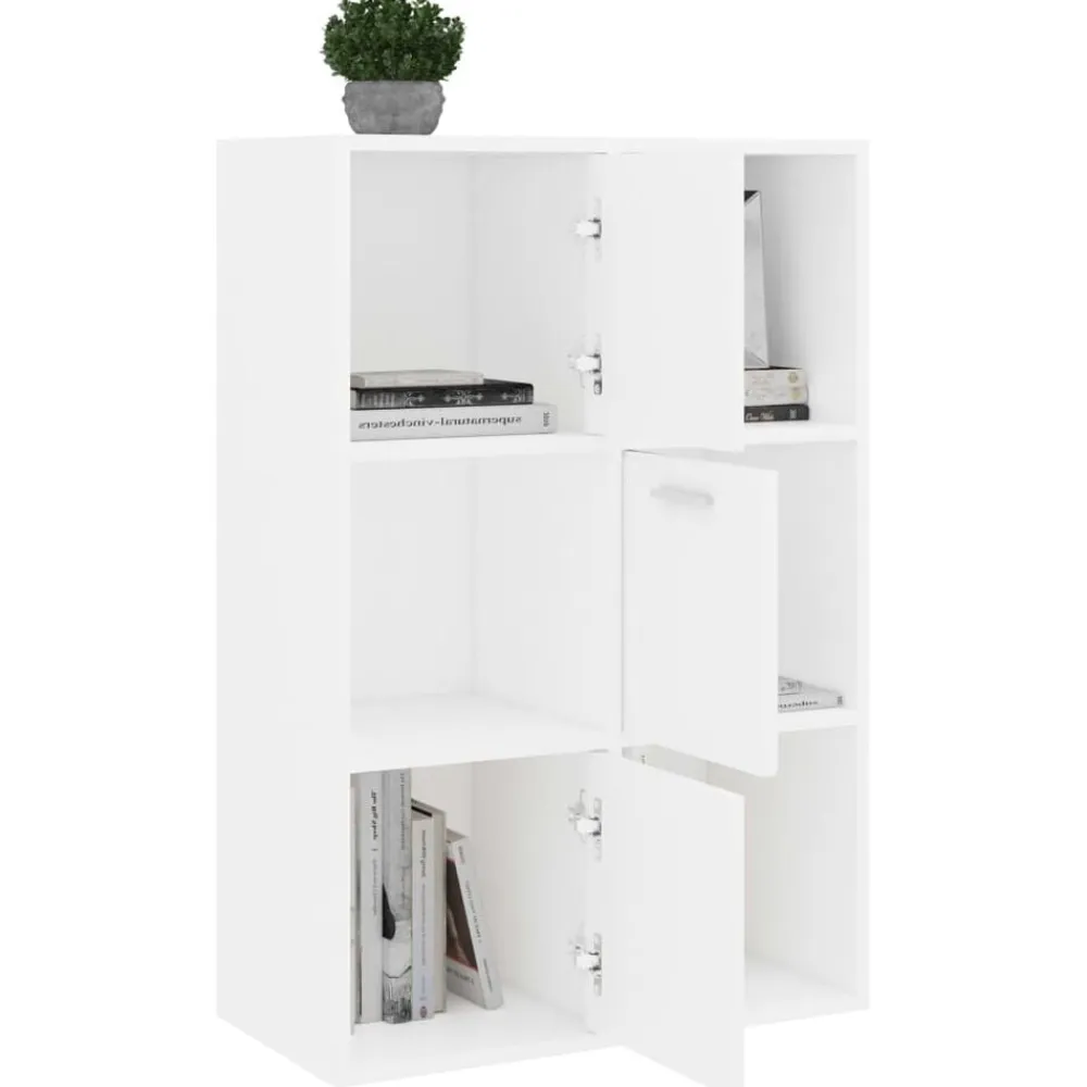 vidaXL Armario de almacenamiento madera contrachapada 60x29,5x90 cm Blanco New