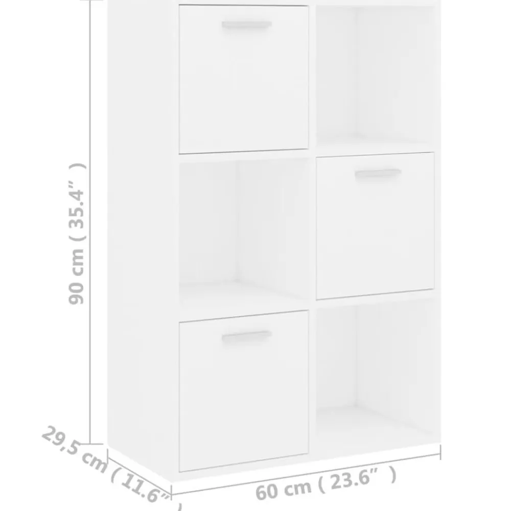 vidaXL Armario de almacenamiento madera contrachapada 60x29,5x90 cm Blanco New