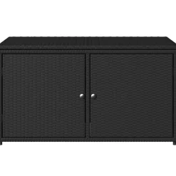 vidaXL Armario de almacenaje de jardín ratán PE 110x55x60,5 cm Negro Hot