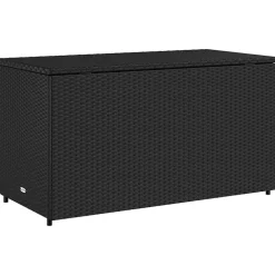 vidaXL Armario de almacenaje de jardín ratán PE 110x55x60,5 cm Negro Hot