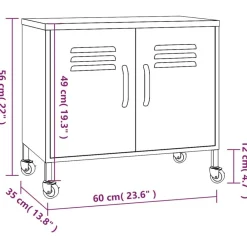 vidaXL Armario de almacenamiento acero gris 60x35x56 cm Antracita Clearance