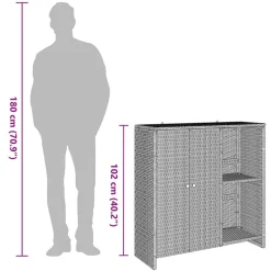 vidaXL Armario de almacenamiento 100 x 36 x 102 cm Ratán Gris Hot