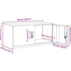 vidaXL Armario de almacenamiento 90 x 40 x 40 cm Acero Negro Best