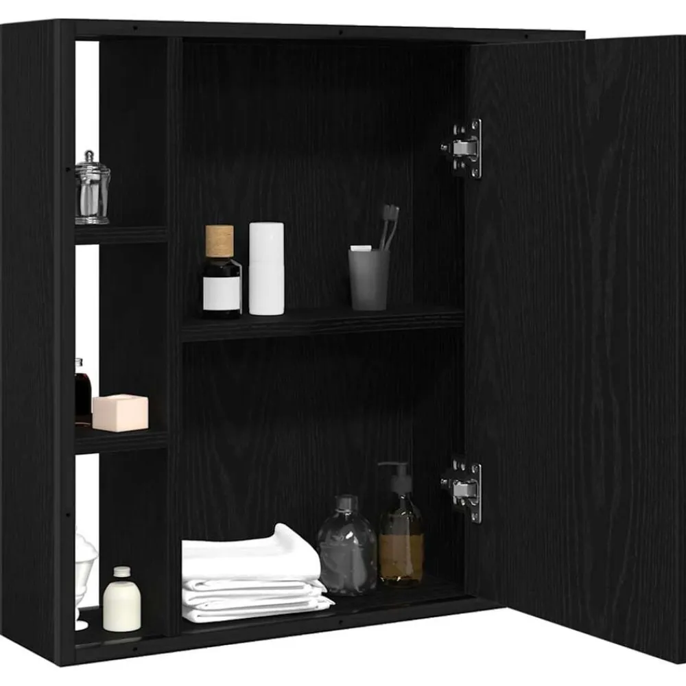 vidaXL Armarios Y Almacenamiento-Armario de baño con espejo de madera de ingeniería de 60x16x60 cm