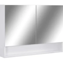 vidaXL Armario de baño con espejo MDF 80x15x60 cm Blanco