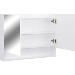 vidaXL Armario de baño con espejo MDF 80x15x60 cm Blanco
