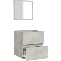 vidaXL Armario de baño con espejo madera de ingeniería gris hormigón Gris hormigón Best