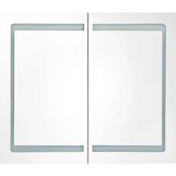 vidaXL Armarios Y Almacenamiento-Armario de baño con espejo y LED 80x12x68 cm