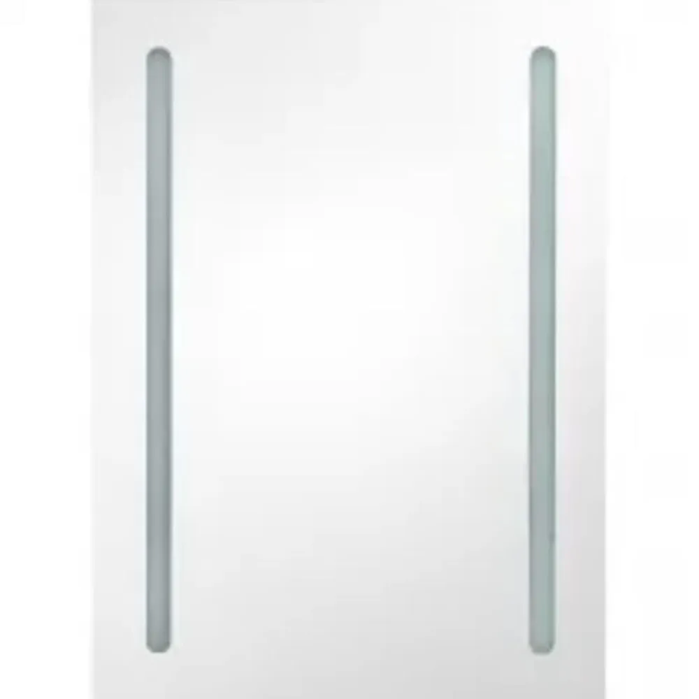 vidaXL Armarios Y Almacenamiento-Armario de baño con espejo y LED gris hormigón 50x13x70 cm