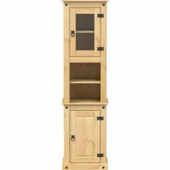 vidaXL Armario de baño «Corona» madera maciza de pino 50x40x185 cm Cera de miel Hot