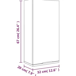 vidaXL Armario de baño de pared 32x20x67 cm Blanco Best