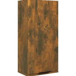 vidaXL Armario de baño de pared color 32x20x67 cm Roble ahumado Hot
