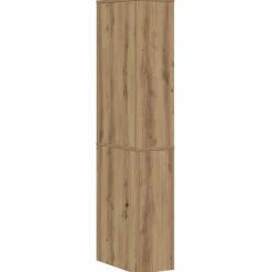 vidaXL Armarios Y Almacenamiento-Armario de baño estrecho con ruedas madera roble artisian