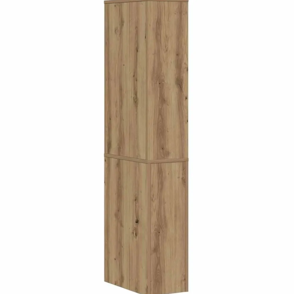 vidaXL Armarios Y Almacenamiento-Armario de baño estrecho con ruedas madera roble artisian