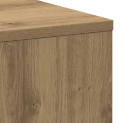 vidaXL Armarios Y Almacenamiento-Armario de baño estrecho con ruedas madera roble artisian