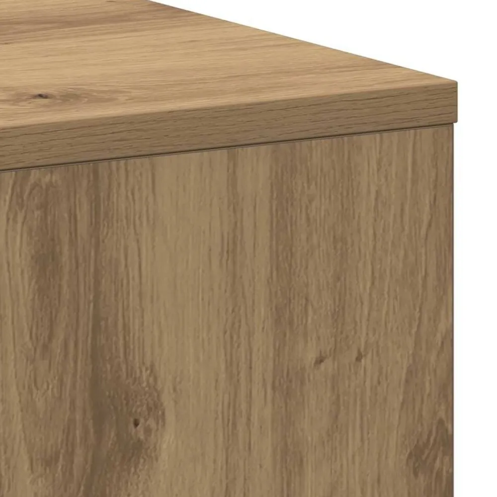 vidaXL Armarios Y Almacenamiento-Armario de baño estrecho con ruedas madera roble artisian